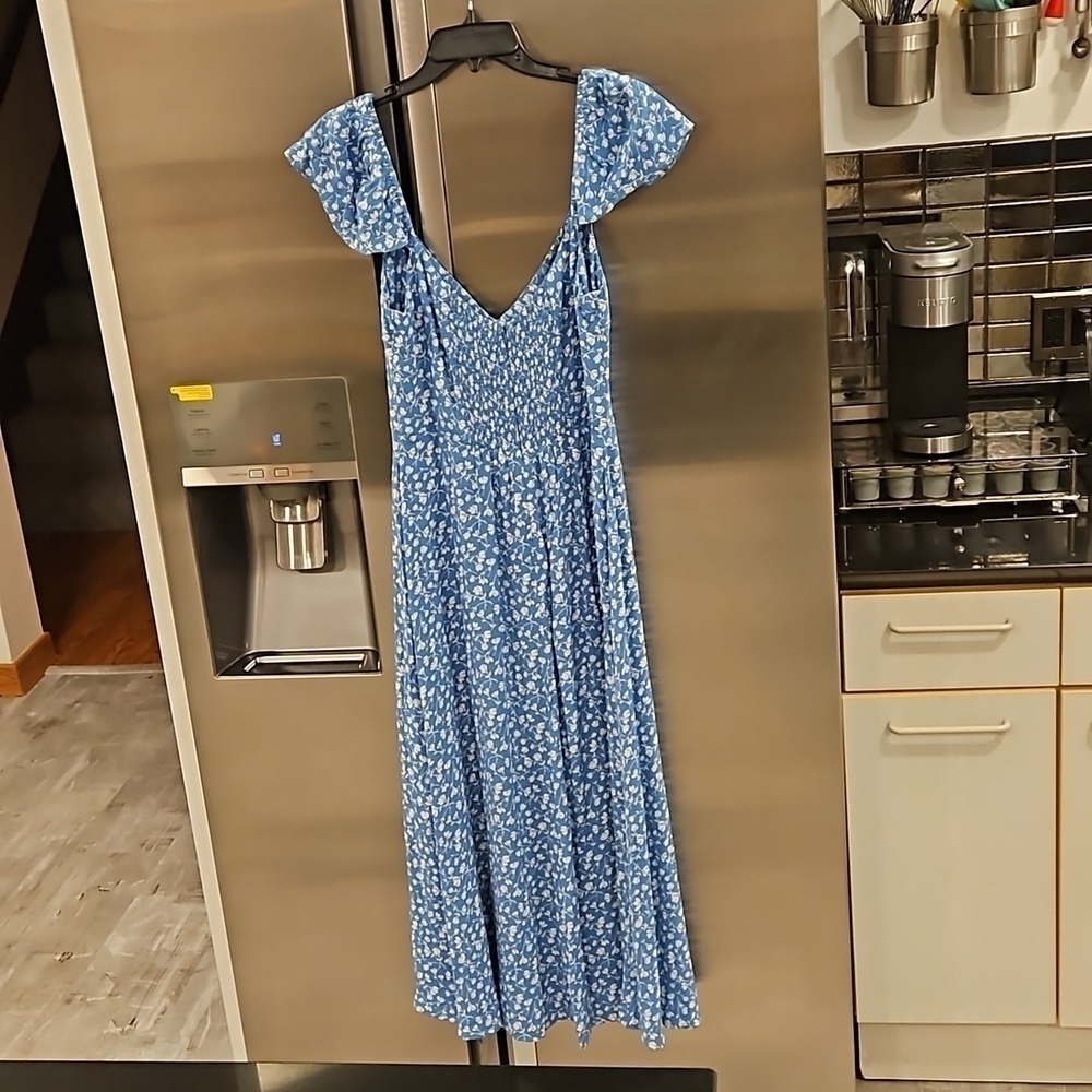 💕REFORMATION💕 Baxley Dress ~ Marie Blue Floral Print 10 NWT - Picture 8 of 14